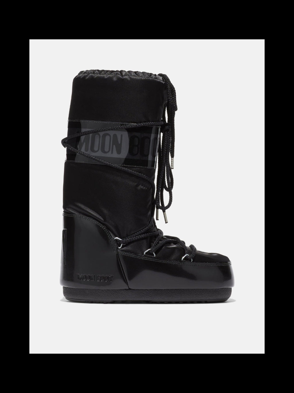 MOON BOOT ICON GLANCE BLACK SATIN BOOTS
