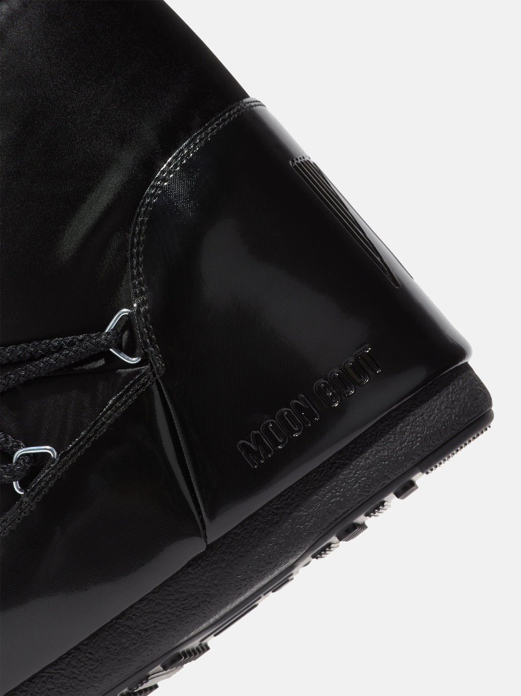MOON BOOT ICON GLANCE BLACK SATIN BOOTS