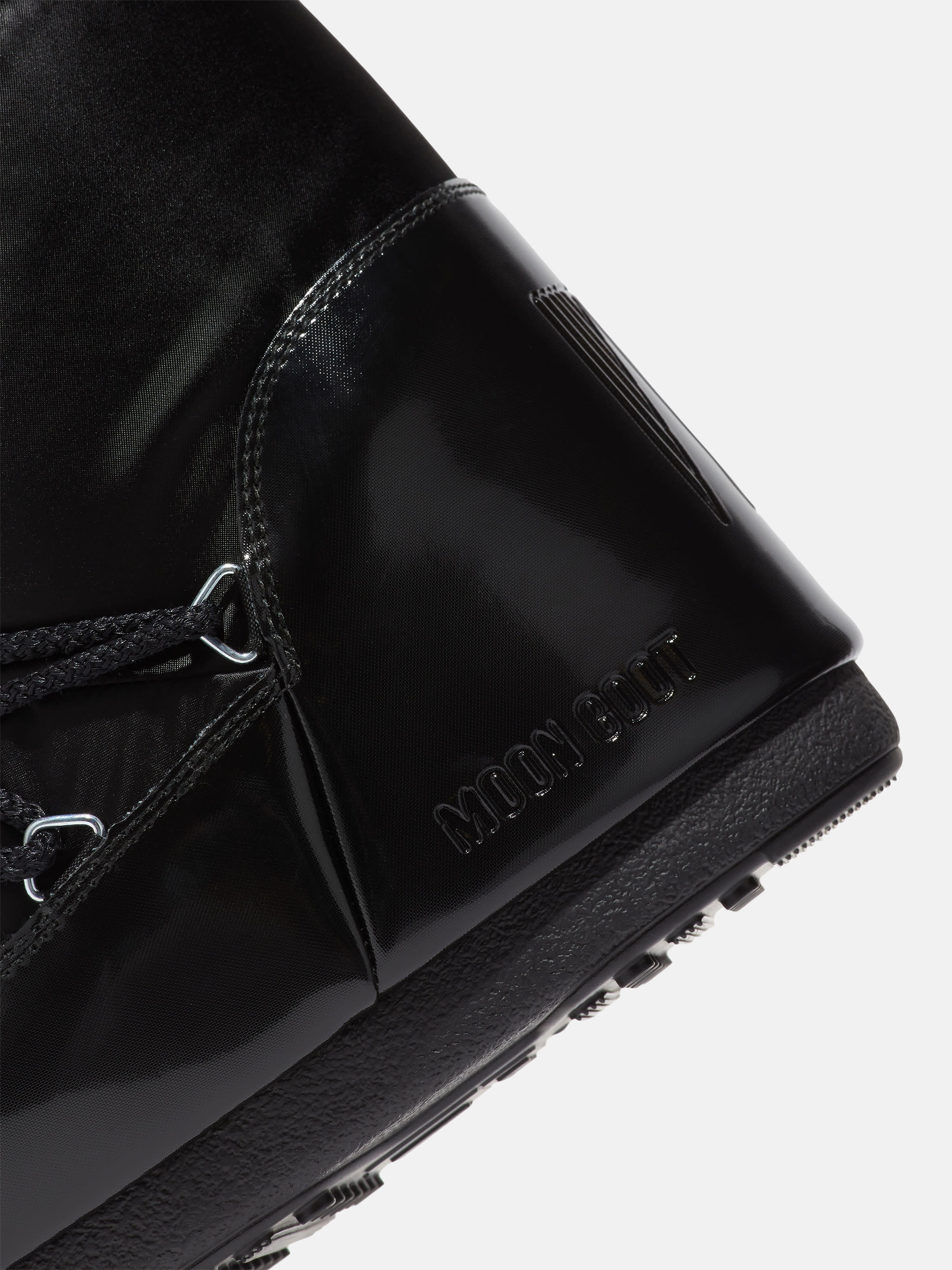 MOON BOOT ICON GLANCE BLACK SATIN BOOTS