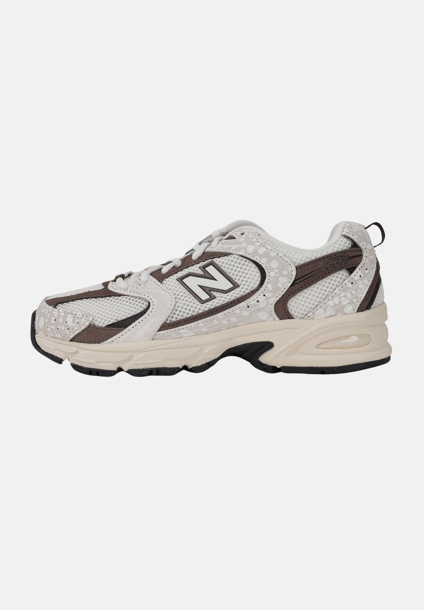 NEW BALANCE 530 cream and brown sneakers for women