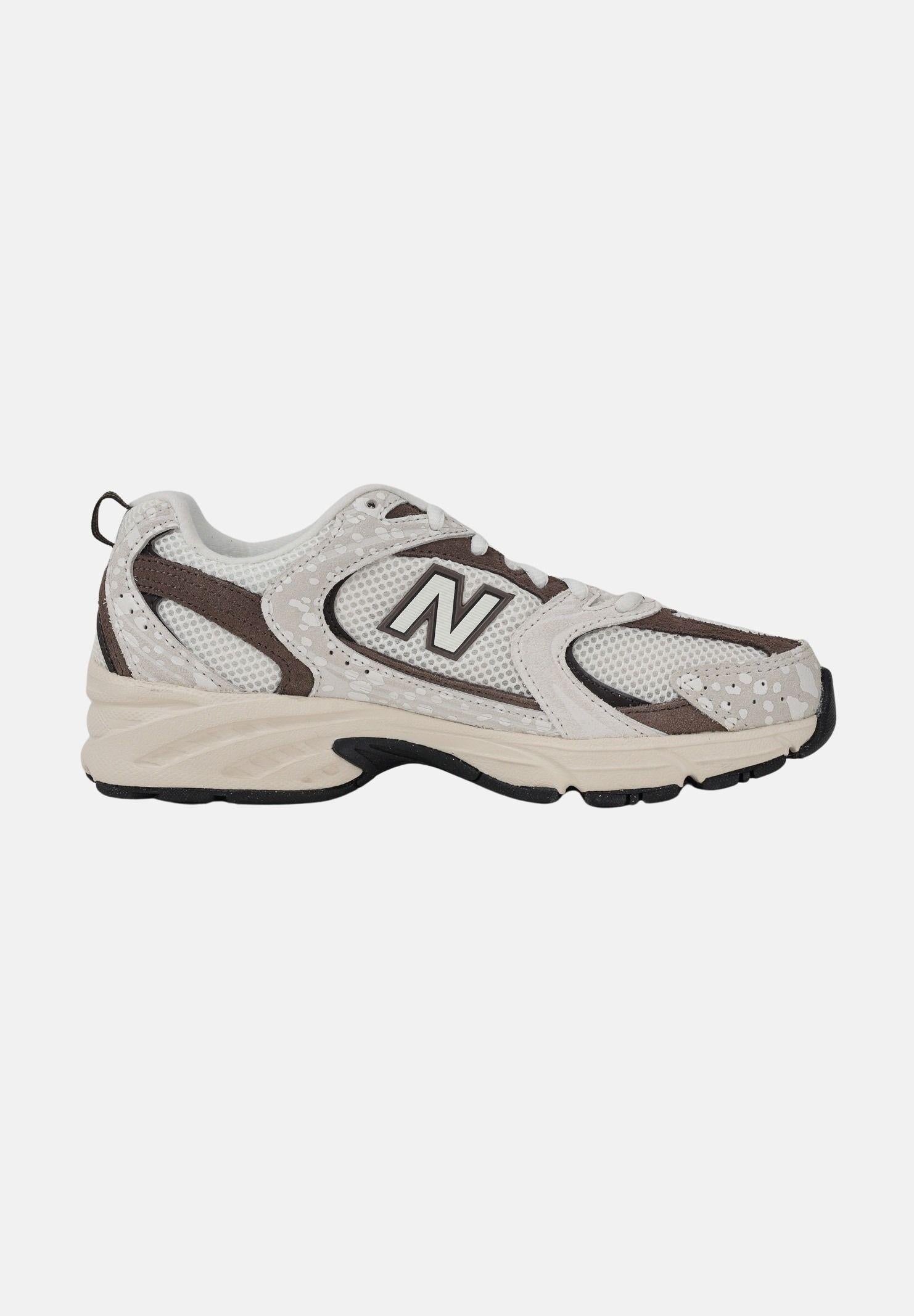 NEW BALANCE 530 cream and brown sneakers for women