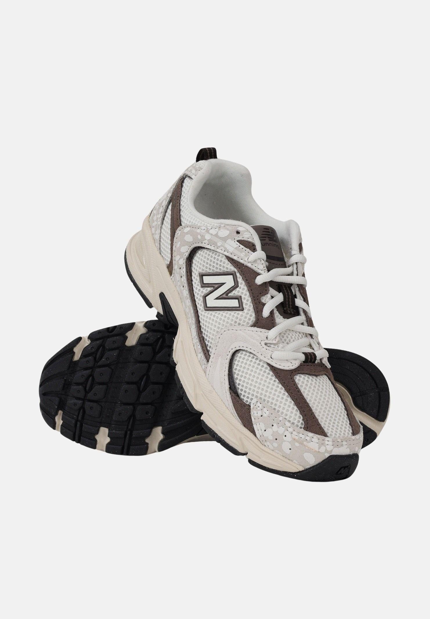NEW BALANCE 530 cream and brown sneakers for women