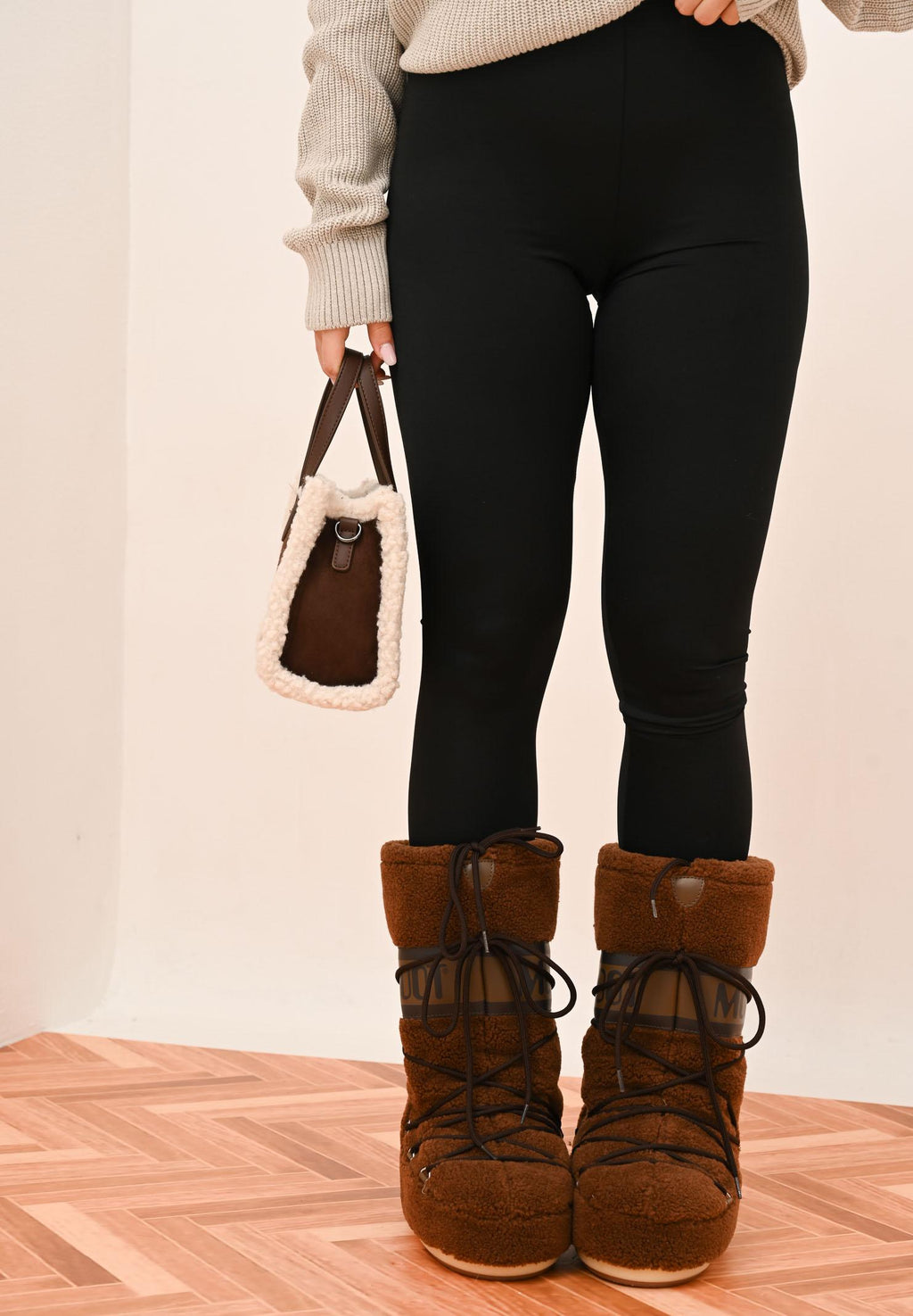 MOON BOOT Women's Brown Teddy ICON Snow Boots