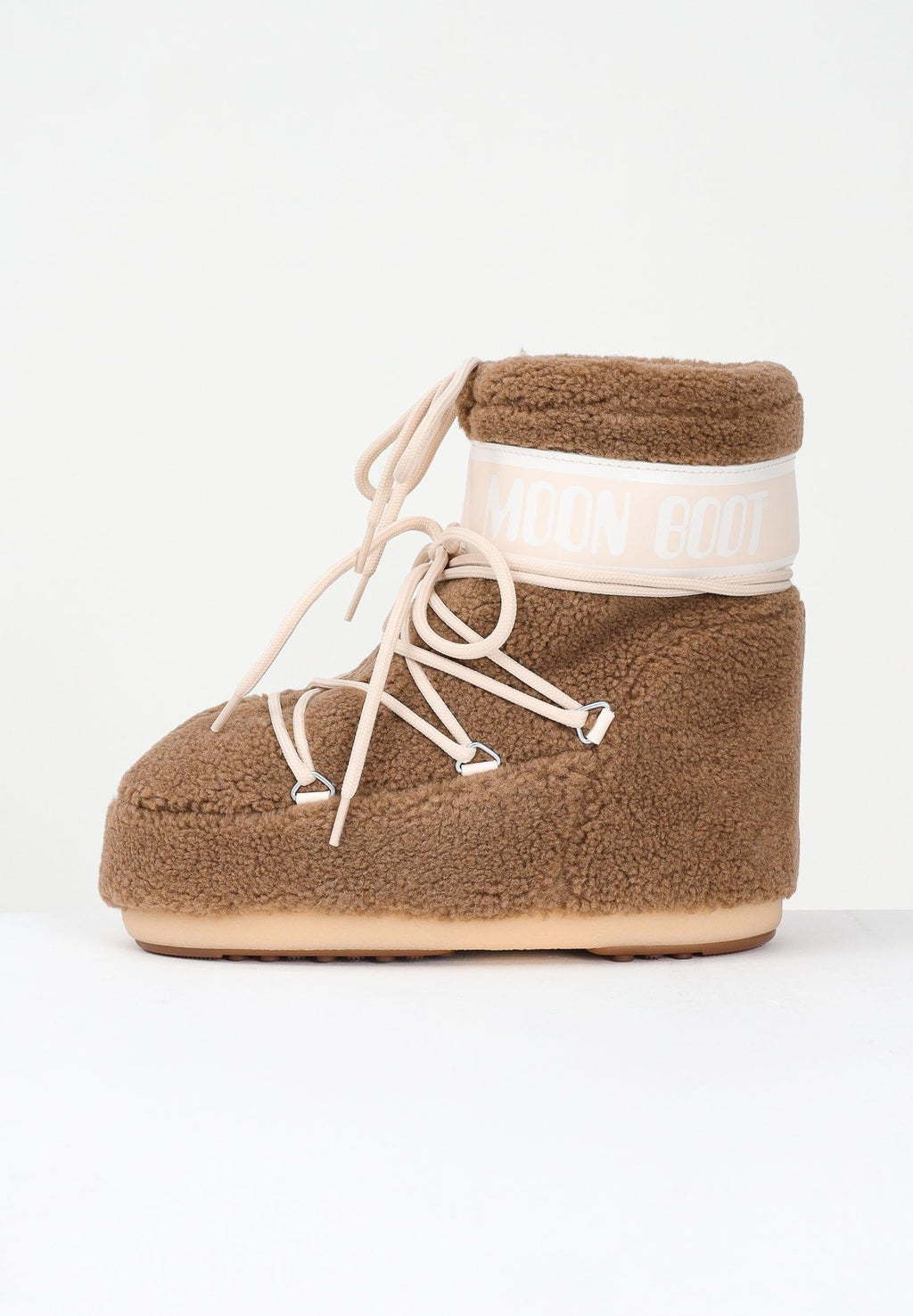 MOON BOOT Women's ICON LOW Brown Teddy Snow Boots
