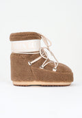 MOON BOOT Women's ICON LOW Brown Teddy Snow Boots