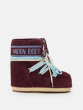 MOON BOOT ICON LOW BURGUNDY SUEDE BOOTS