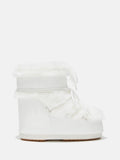 MOON BOOT ICON LOW WHITE FAUX-FUR BOOTS